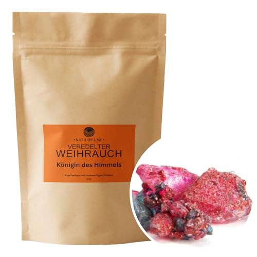 aqasha Premium Weihrauch Queen of Heaven zum Räuchern/Verbrennen, naturreines Harz 50g, grob gemahlen (muss zum Räuchern ggf. gemörsert werden), 1 Set, 1 Stück, 1 Packung von aqasha