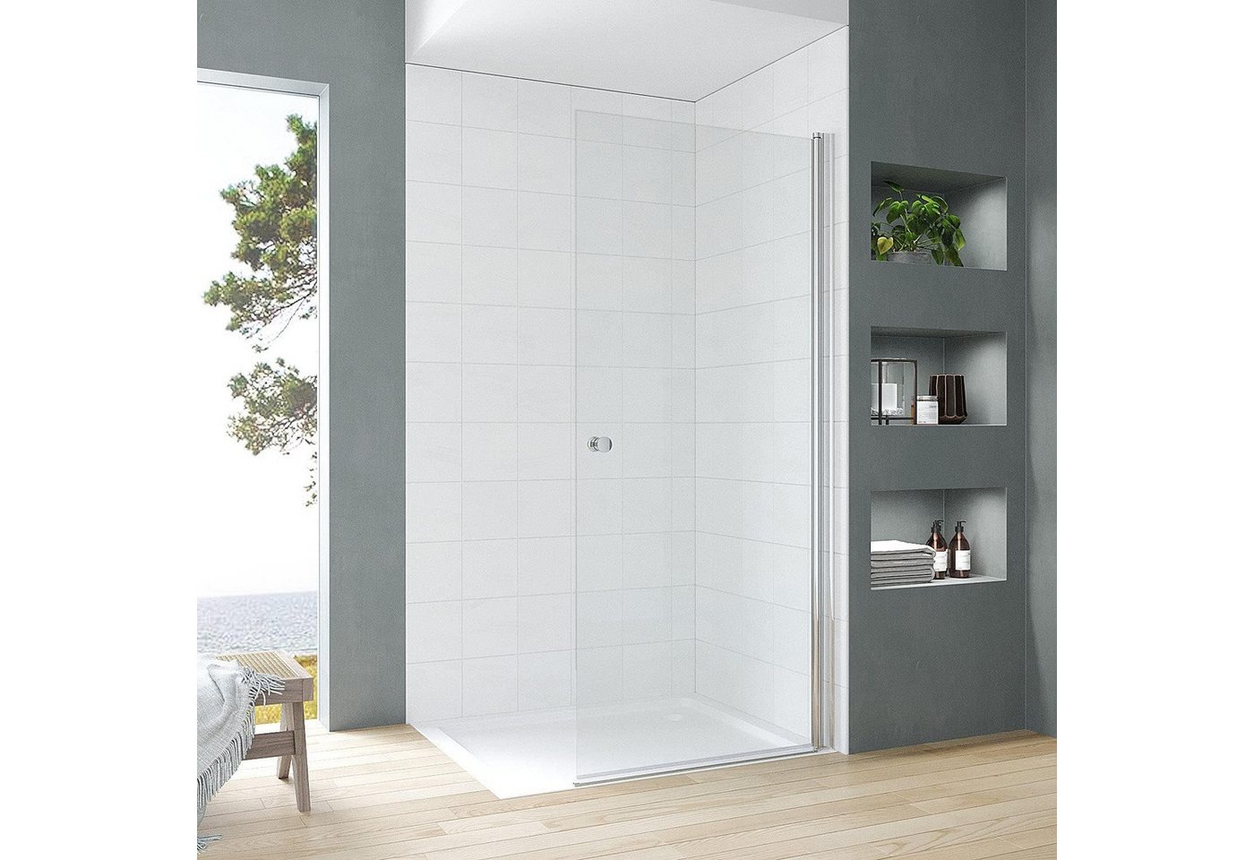 AQUABATOS Duschwand Duschwand 65x187 70x187 75x187 85x187 95x187 cm Walk in Dusche, 5 mm starkes Sicherheitsglas (ESG), (Duschtrennwand Glas Duschabtrennung Drehtür Schwingtür Glaswand Duschkabine offen), Hebe-Senk-Mechanismus AQUABATOS Duschwand Duschwand 65x187 70x187 75x187 85x187 95x187 cm Walk in Dusche, 5 mm starkes Sicherheitsglas (ESG), (Duschtrennwand Glas Duschabtrennung Drehtür Schwingtür Glaswand Duschkabine offen), Hebe-Senk-Mechanismus von AQUABATOS