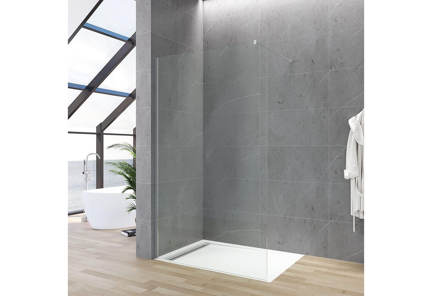 AQUABATOS Duschwand Duschwand Glas Duschabtrennung 80 90 100 110 120 cm, 8 mm Einscheinbensicherheitsglas, Sicherheitsglas, mit Nano Beschichtung AQUABATOS Duschwand Duschwand Glas Duschabtrennung 80 90 100 110 120 cm, 8 mm Einscheinbensicherheitsglas, Sicherheitsglas, mit Nano Beschichtung von AQUABATOS
