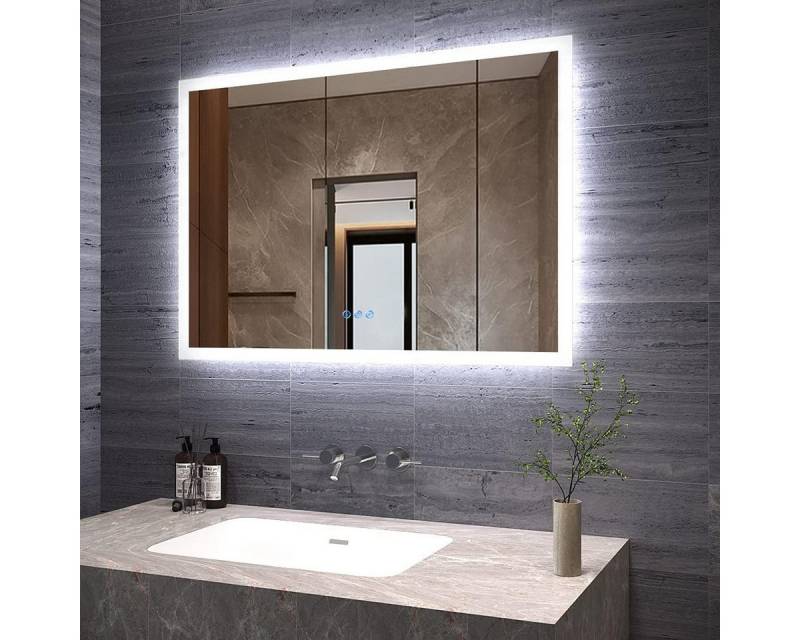 AQUABATOS LED-Lichtspiegel LED Spiegel Wandspiegel Badezimmerspiegel (LED Badspiegel 140x70 100x70 cm mit Beleuchtung Lichtspiegel LED Spiegel Kosmetikspiegel Rasierspiegel Bad Spiegel mit licht beleuchtet 3 Lichtfarben, IP44, Energiesparend), Dimmbar, Beschlagfrei, Memory-Funktion, Spiegelheizung von AQUABATOS