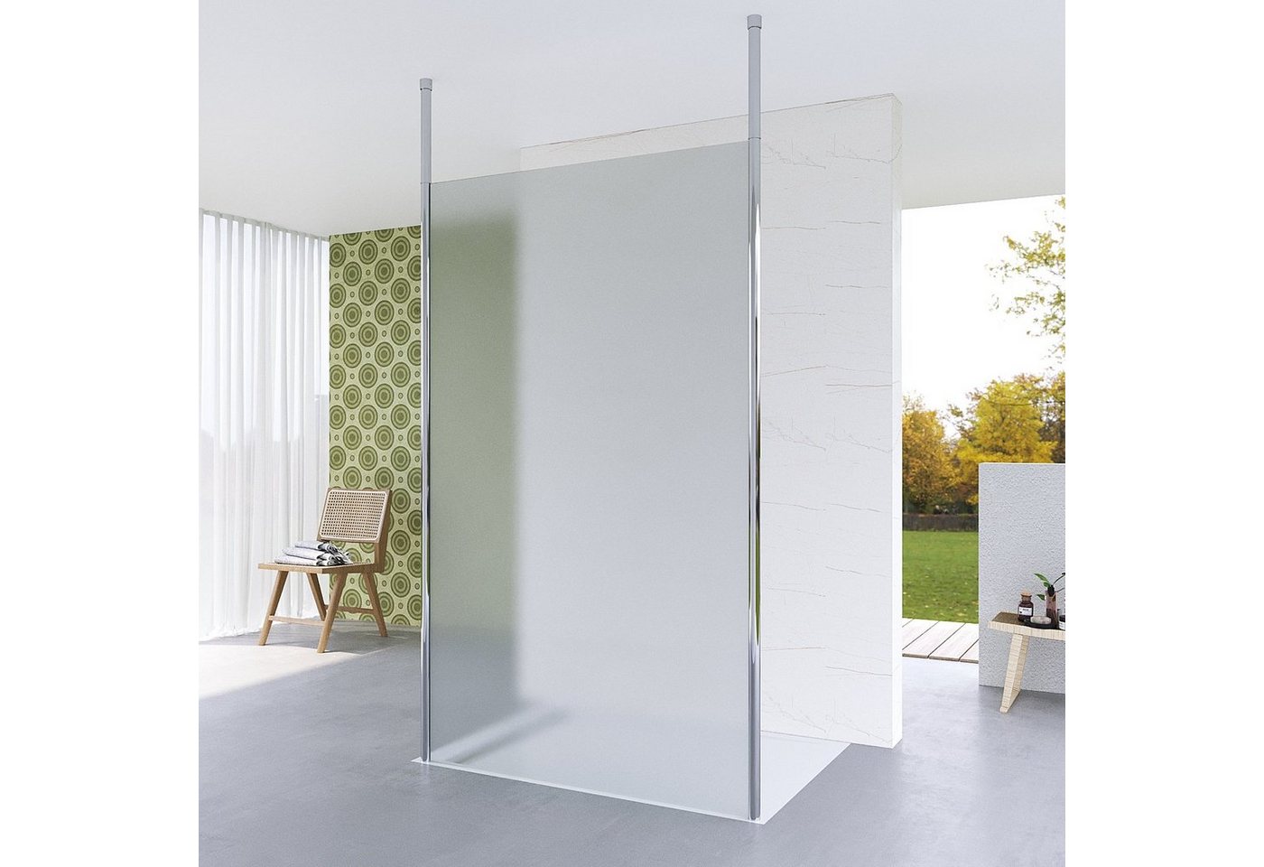 AQUABATOS Walk-in-Dusche Duschabtrennung Glas Badewanne Duschwand für Dusche, (Walk in Dusche Duschwand Breite: 102 cm, 122 cm Höhe: 200 cm), Sicherheitsglas, Einscheibensicherheitsglas, mit Nano Beschichtung von AQUABATOS