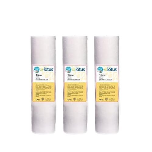 10" Sedimentwasserfilterkartusche, für Umkehrosmose und Partikelfiltration, 1 Mikron (3er Pack) von aqua lotus