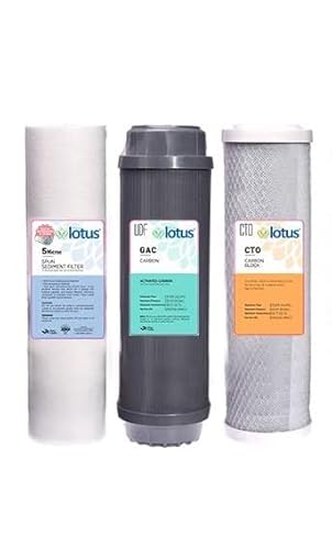 Standart Filterset 10 Zoll | Ersatzfilter für Osmoseanlagen und Umkehrosmose Wasserfilter | Qualität von aqua lotus I 3 tlg. von aqua lotus