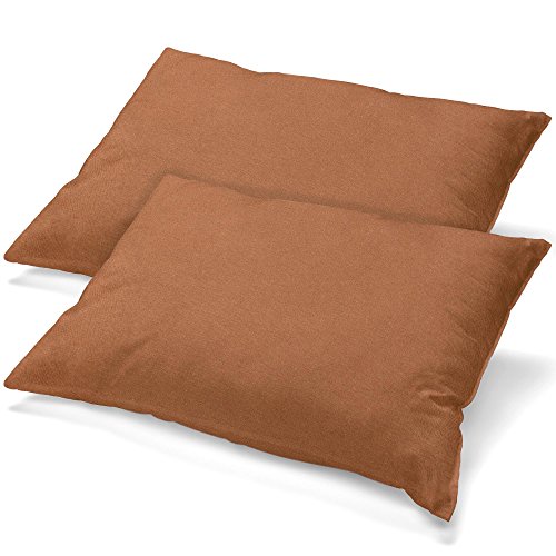 aqua-textil Classic Line Baumwoll Kissenbezug 2er-Set 40 x 80 cm Schoko braun Kissen Bezug Reißverschluss Jersey Kissenhülle von aqua-textil