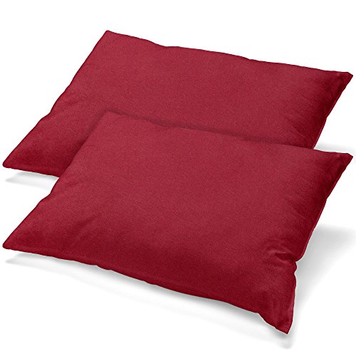 aqua-textil Classic Line Kissenbezug 2er-Set 40 x 80 cm Bordeaux rot Baumwolle Kissen Bezug Reißverschluss Jersey Kissenhülle von aqua-textil