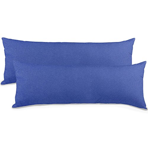 aqua-textil Classic Line Kissenbezug 2er-Set 40 x 120 cm royal blau Baumwolle Seitenschläferkissen Bezug Reißverschluss von aqua-textil