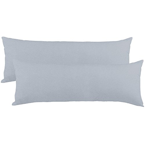 aqua-textil Classic Line Kissenbezug 2er-Set 40 x 145 cm Silber grau Baumwolle Seitenschläferkissen Bezug Kissenhülle, Kopfkissenüberzug, Pillowcase, Bettkissen, Kopfkissenbezug, Reißverschluss von aqua-textil