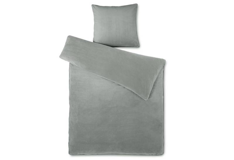 aqua-textil Bettwäsche Feelwell Bettgarnitur Thermo Fleece Flausch 135x200cm silber, Coral-Fleece, Mikrofaser, 2 teilig von aqua-textil