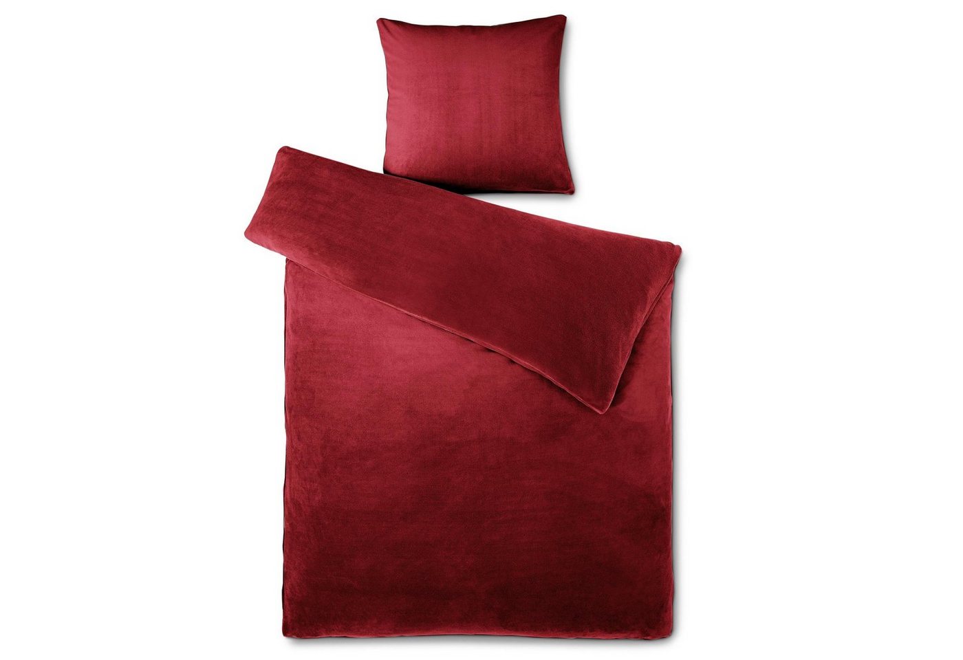 aqua-textil Bettwäsche Feelwell Bettgarnitur Thermo Fleece Flausch 155x220cm bordeaux, Coral-Fleece, Mikrofaser, 2 teilig von aqua-textil