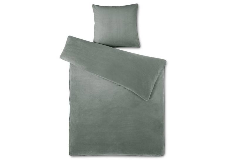 aqua-textil Bettwäsche Feelwell Bettgarnitur Thermo Fleece Flausch 155x220cm grau, Coral-Fleece, Mikrofaser, 2 teilig von aqua-textil