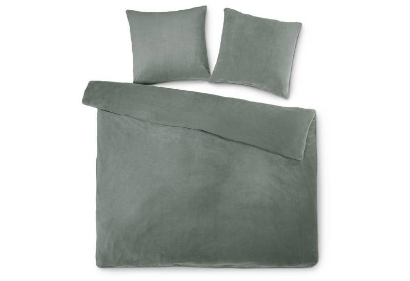 aqua-textil Bettwäsche Feelwell Bettgarnitur Thermo Fleece Flausch 200x220cm grau, Coral-Fleece, Mikrofaser, 3 teilig von aqua-textil