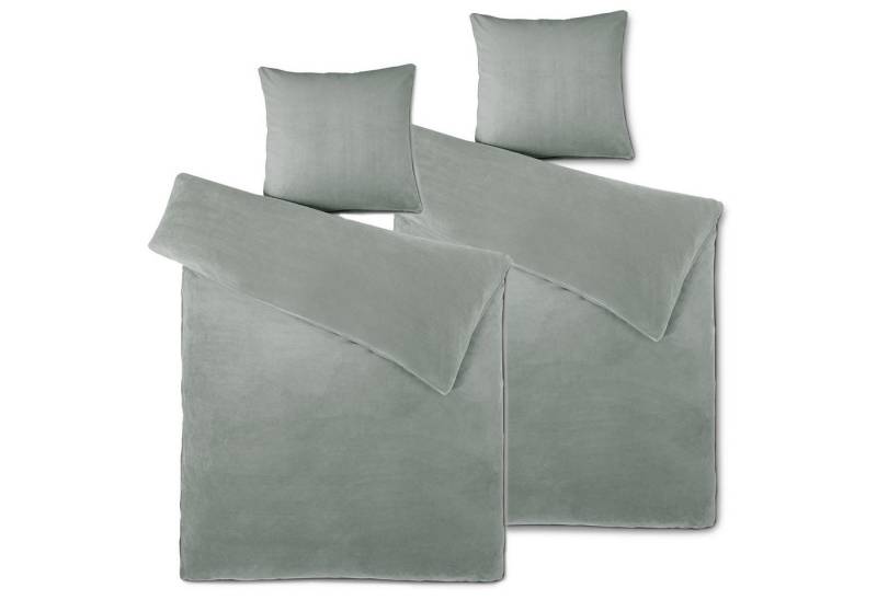 aqua-textil Bettwäsche Feelwell Bettgarnitur Thermo Fleece Flausch 4tlg. 155x220cm silber, Coral-Fleece, Mikrofaser, 4 teilig von aqua-textil