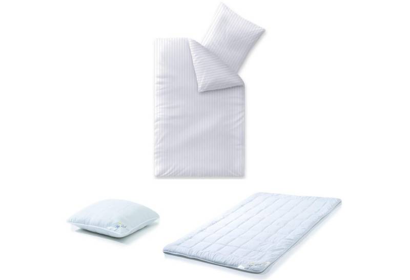 aqua-textil Bettwäsche Nele Garnitur mit Decke und Kopfkissen 135x200+80x80cm weiß, Baumwolle, 2 teilig aqua-textil Bettwäsche Nele Garnitur mit Decke und Kopfkissen 135x200+80x80cm weiß, Baumwolle, 2 teilig von aqua-textil