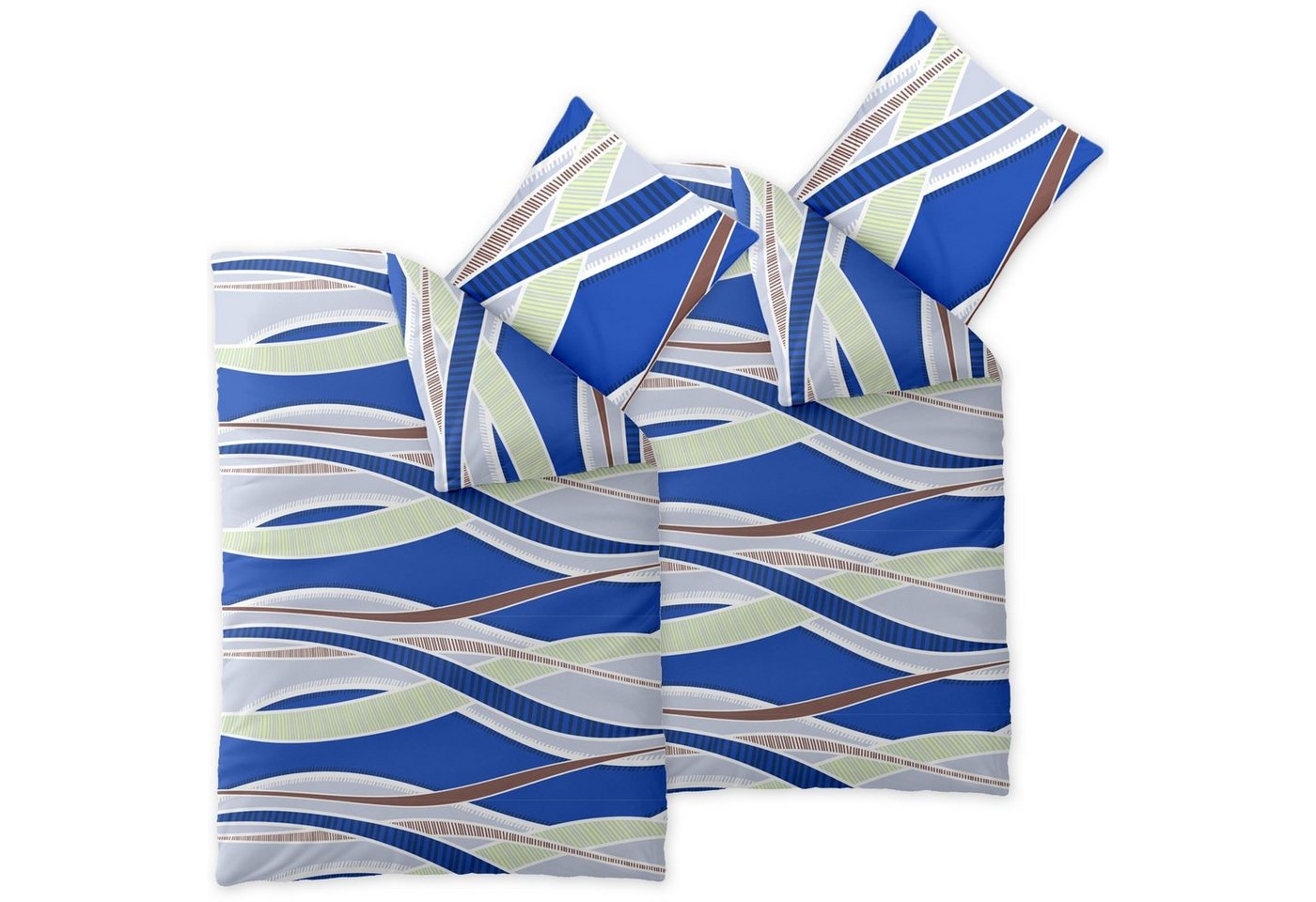 aqua-textil Bettwäsche Spirit Bettgarnitur Satin Reißverschluss Joana 4tlg. 155x220cm, Baumwolle, 4 teilig von aqua-textil