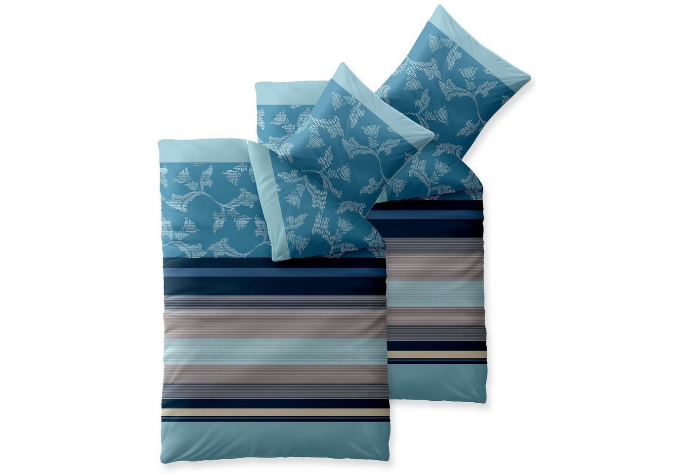 Bettwäsche Trend Bettgarnitur Renforcé Reißverschluss 4 teilig 135x200cm Isabis, aqua-textil, Baumwolle, 4 teilig von aqua-textil