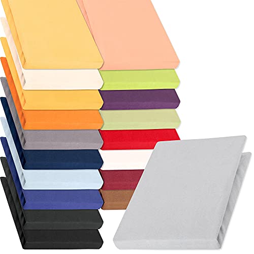 aqua-textil Pur 2er Set Jersey Spannbettlaken 90x200-100x220 cm Silber grau Wasserbett Boxspringbett 160g/qm Mako Baumwolle aqua-textil Pur 2er Set Jersey Spannbettlaken 90x200-100x220 cm Silber grau Wasserbett Boxspringbett 160g/qm Mako Baumwolle von aqua-textil