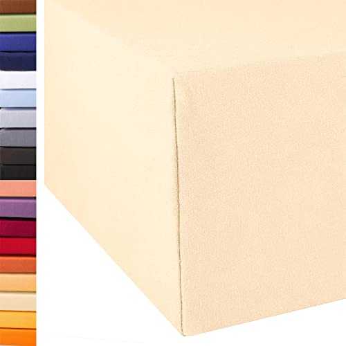 aqua-textil Exclusiv Spannbettlaken 90x200-100x220 cm Natur Jersey Baumwolle 230g/qm Spannbetttuch Elastan Laken aqua-textil Exclusiv Spannbettlaken 90x200-100x220 cm Natur Jersey Baumwolle 230g/qm Spannbetttuch Elastan Laken von aqua-textil