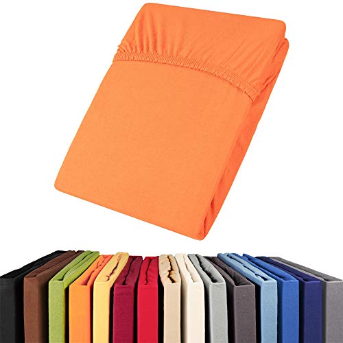 aqua-textil Viana Spannbettlaken 140x200-160x200 cm orange Baumwolle Spannbetttuch Jersey Laken aqua-textil Viana Spannbettlaken 140x200-160x200 cm orange Baumwolle Spannbetttuch Jersey Laken von aqua-textil