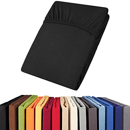 aqua-textil Viana Spannbettlaken 140x200-160x200 cm schwarz Baumwolle Spannbetttuch Jersey Laken aqua-textil Viana Spannbettlaken 140x200-160x200 cm schwarz Baumwolle Spannbetttuch Jersey Laken von aqua-textil