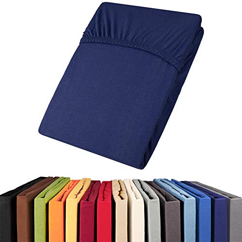 aqua-textil Viana Spannbettlaken 180x200-200x200 cm dunkel blau Baumwolle Spannbetttuch Jersey Laken aqua-textil Viana Spannbettlaken 180x200-200x200 cm dunkel blau Baumwolle Spannbetttuch Jersey Laken von aqua-textil