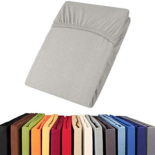 aqua-textil Viana Spannbettlaken 180x200-200x200 cm grau Baumwolle Spannbetttuch Jersey Laken aqua-textil Viana Spannbettlaken 180x200-200x200 cm grau Baumwolle Spannbetttuch Jersey Laken von aqua-textil
