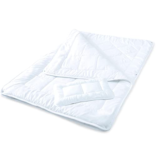 aqua-textil Soft Touch Kinder Set Bettdecke 100 x 135 cm 250g und 350g mit Kissen 40 x 60 cm 150g 4 Jahreszeitendecke klimaregulierend Oeko-TEX von aqua-textil