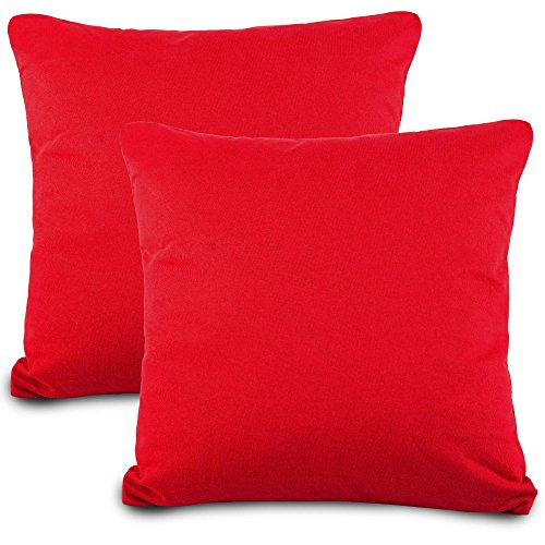 aqua-textil Classic Line 2er-Set Kissenbezug 80x80 cm Jersey Kissenhüllen mit Reißverschluss, 0011477 rubin rot aqua-textil Classic Line 2er-Set Kissenbezug 80x80 cm Jersey Kissenhüllen mit Reißverschluss, 0011477 rubin rot von aqua-textil