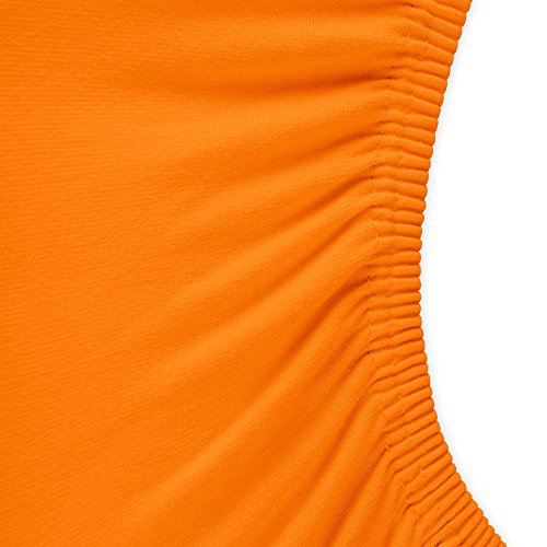 aqua-textil Royal Spannbettlaken Boxspringbett Wasserbett rund Ø ca. 245 cm orange 210g/qm Jersey Mako Baumwolle Elasthan Spannbetttuch von aqua-textil