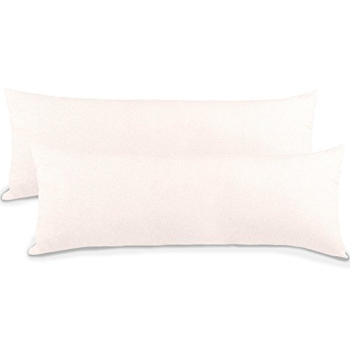 aqua-textil Classic Line Kissenbezug 2er-Set 40 x 145 cm Schnee weiß Baumwolle Seitenschläferkissen Bezug Kissenhülle, Kopfkissenüberzug, Pillowcase, Bettkissen, Kopfkissenbezug, Reißverschluss von aqua-textil