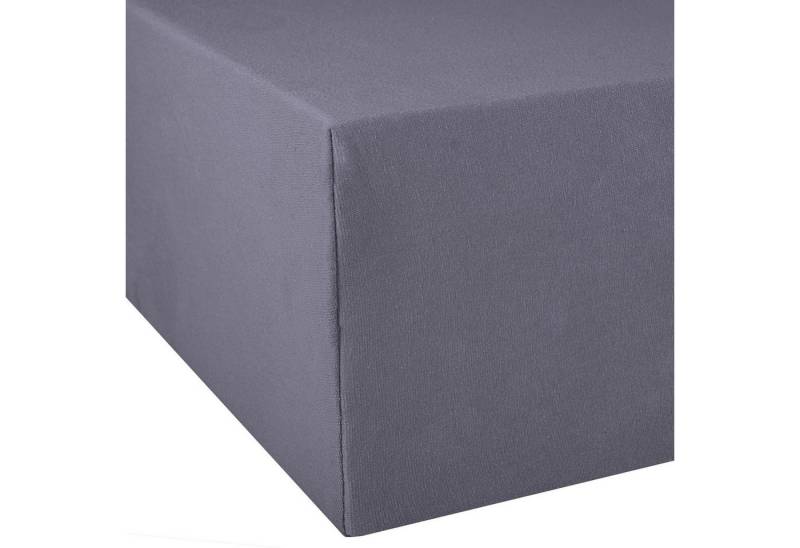 aqua-textil Spannbettlaken Exclusiv Spannbettlaken Elastan 140x200-160x220cm dunkelgrau, Baumwolle, (1 Stück), bügelfrei,dauerelastisch und weich,extrem feine Fasern von aqua-textil