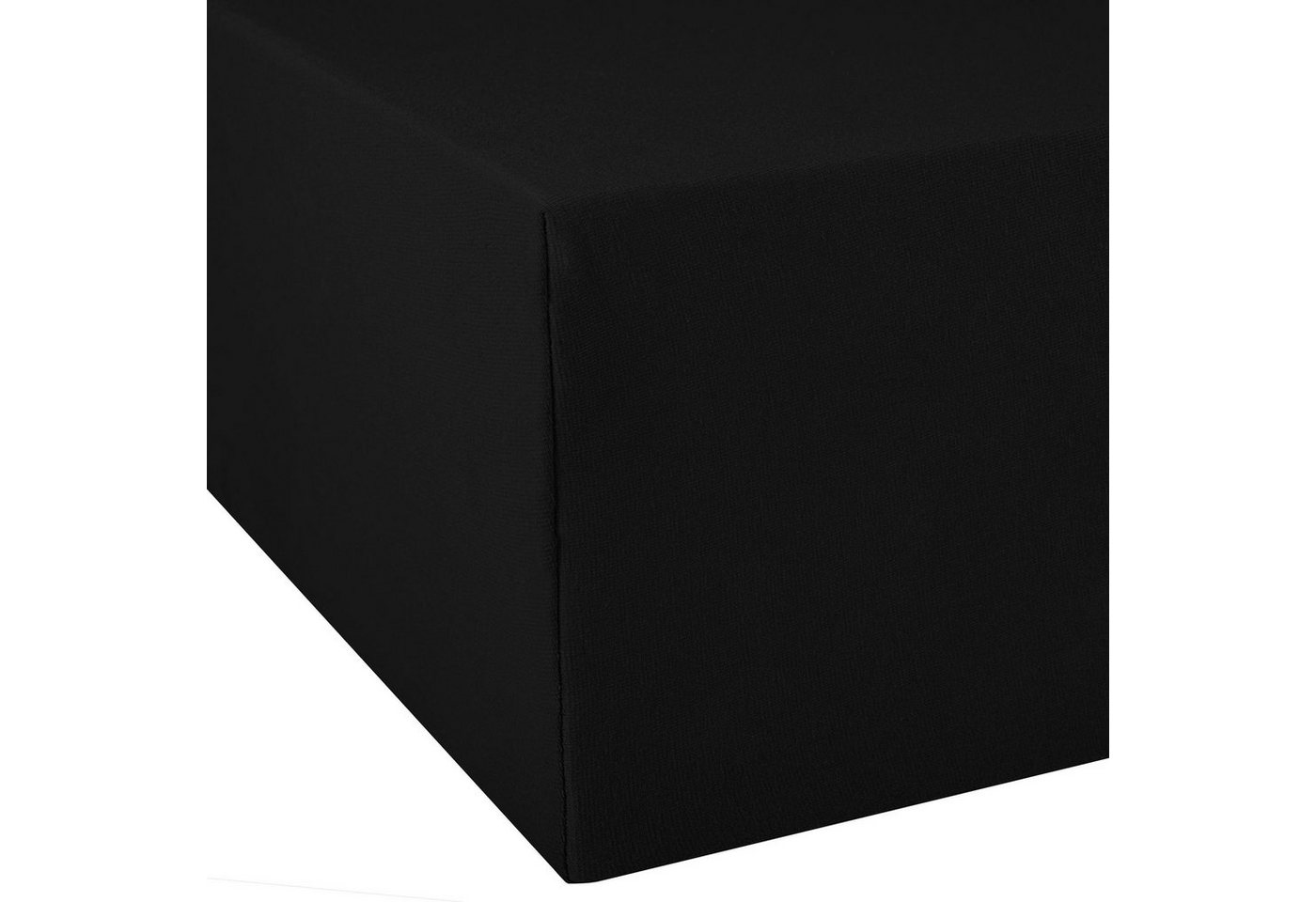 aqua-textil Spannbettlaken Exclusiv Spannbettlaken Elastan 180x200-200x220cm schwarz, Baumwolle, (1 Stück), bügelfrei,dauerelastisch und weich,extrem feine Fasern von aqua-textil