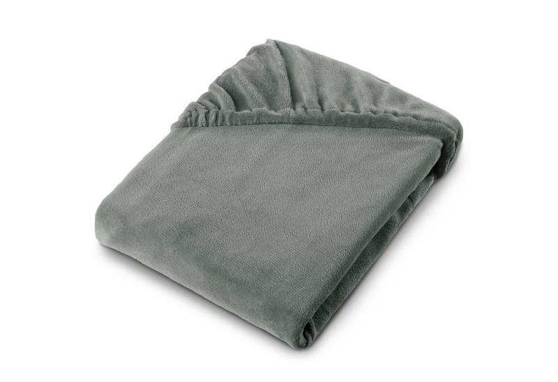 aqua-textil Spannbettlaken Feelwell Spannbettlaken Fleece 90x200-100x200cm grau, Coral-Fleece, Mikrofaser, (1 Stück), bügelfrei,flauschig,für herkömmliche Matratzen,kuschelweich von aqua-textil