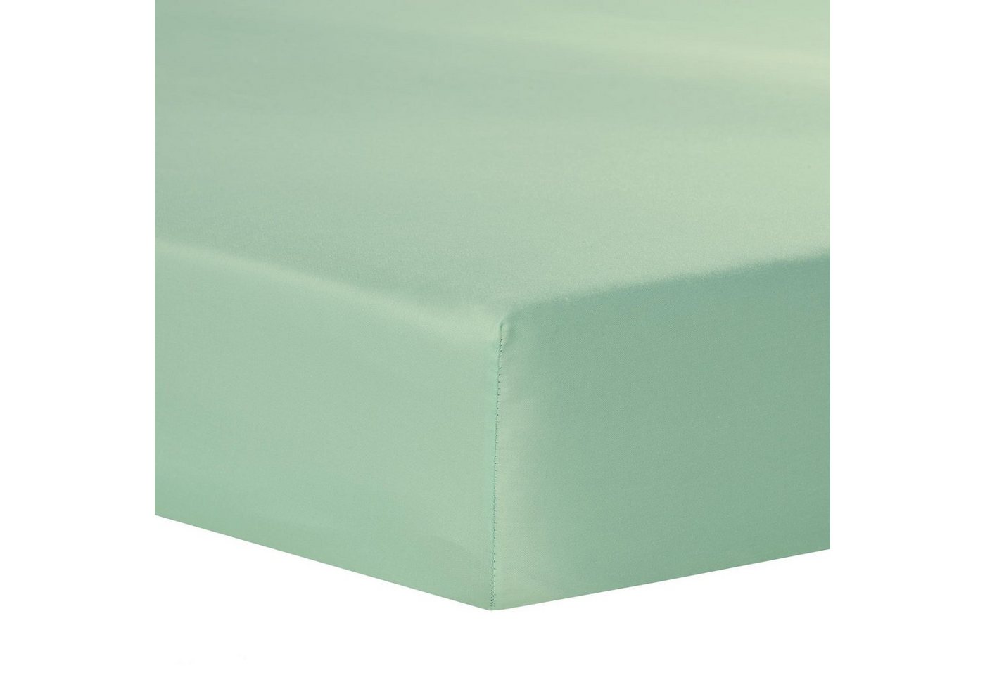 Spannbettlaken Luxury Spannbetttuch Mako Satin Laken 90x190cm mint, aqua-textil, Baumwolle, (1 Stück), für herkömmliche Matratzen,leicht beziehbar,Rundumgummi,waschbar von aqua-textil