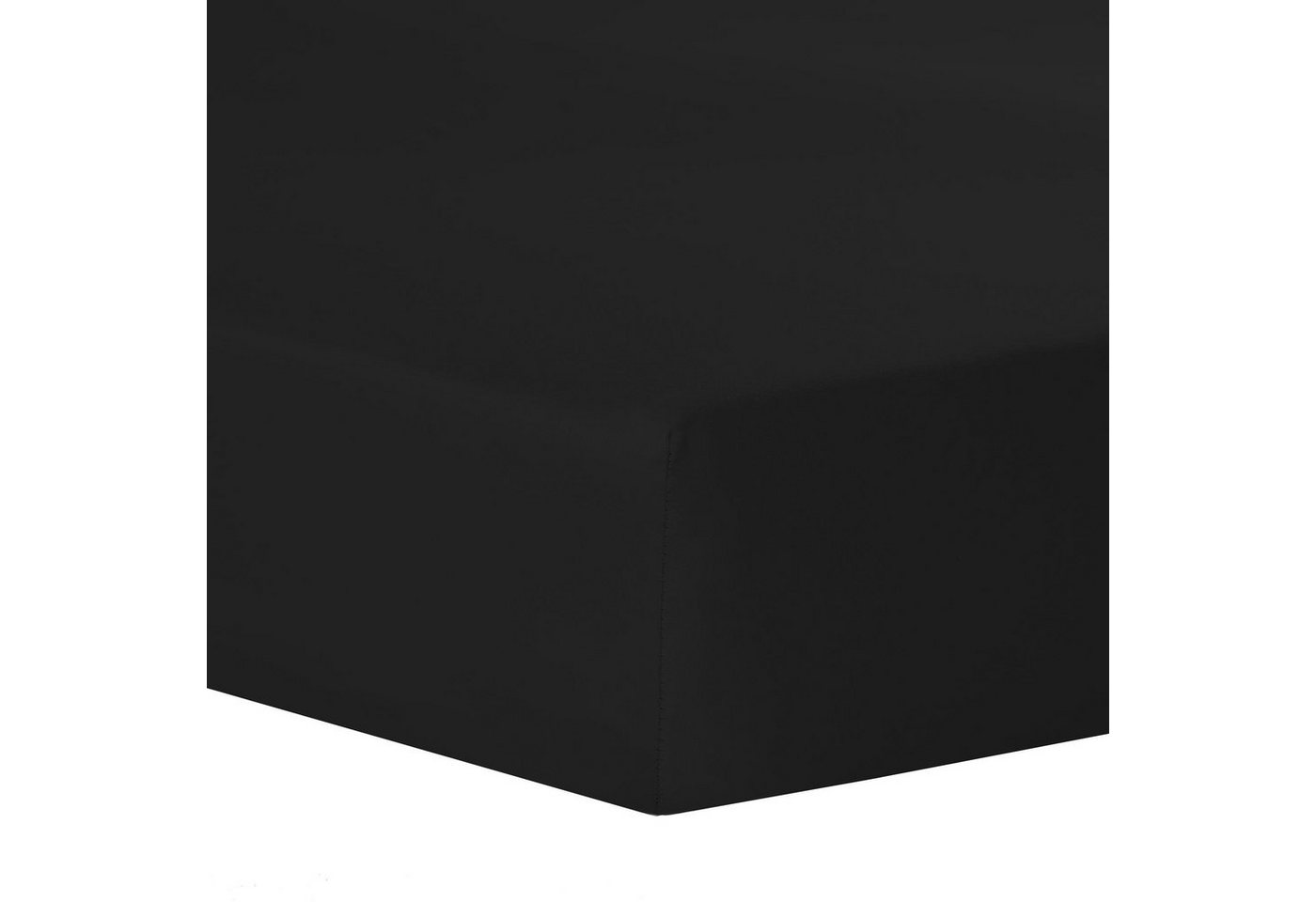 Spannbettlaken Luxury Spannbetttuch Mako Satin Laken 120x200cm schwarz, aqua-textil, Baumwolle, (1 Stück), für herkömmliche Matratzen,leicht beziehbar,Rundumgummi,waschbar von aqua-textil