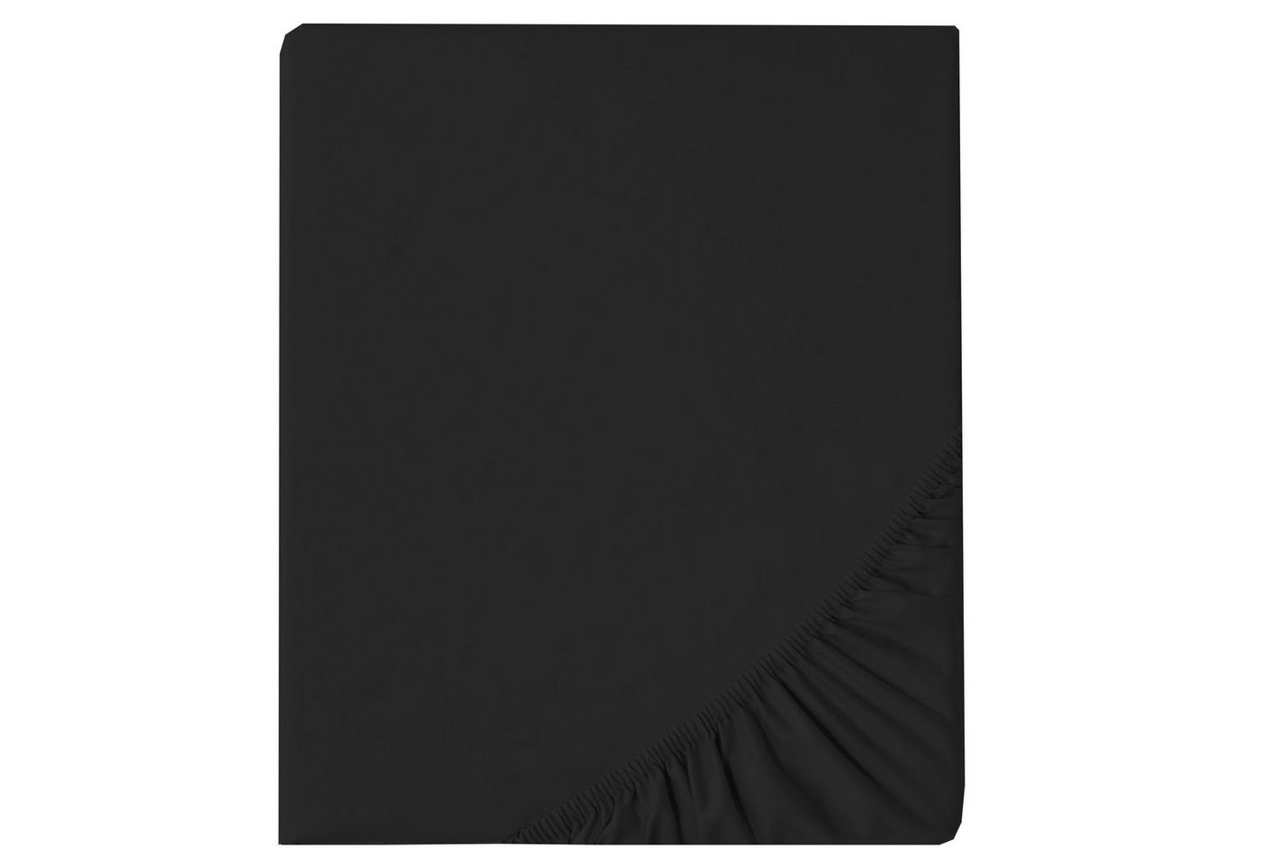 Spannbettlaken Luxury Spannbetttuch Mako Satin Laken 2erSet 90x190cm schwarz, aqua-textil, Baumwolle, (2 Stück), für herkömmliche Matratzen,leicht beziehbar,Rundumgummi,waschbar von aqua-textil