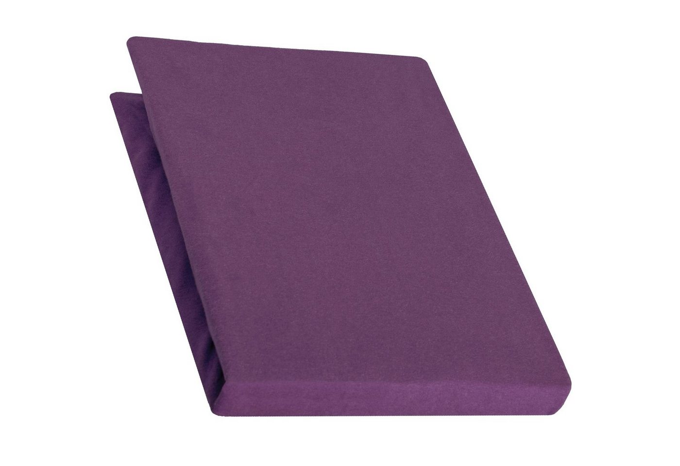 aqua-textil Spannbettlaken Pur Spannbetttuch Jersey Jersey 120x200-130x220cm lila, Baumwolle, (1 Stück), anschmiegsam,bügelfrei,faltenfreier Sitz von aqua-textil