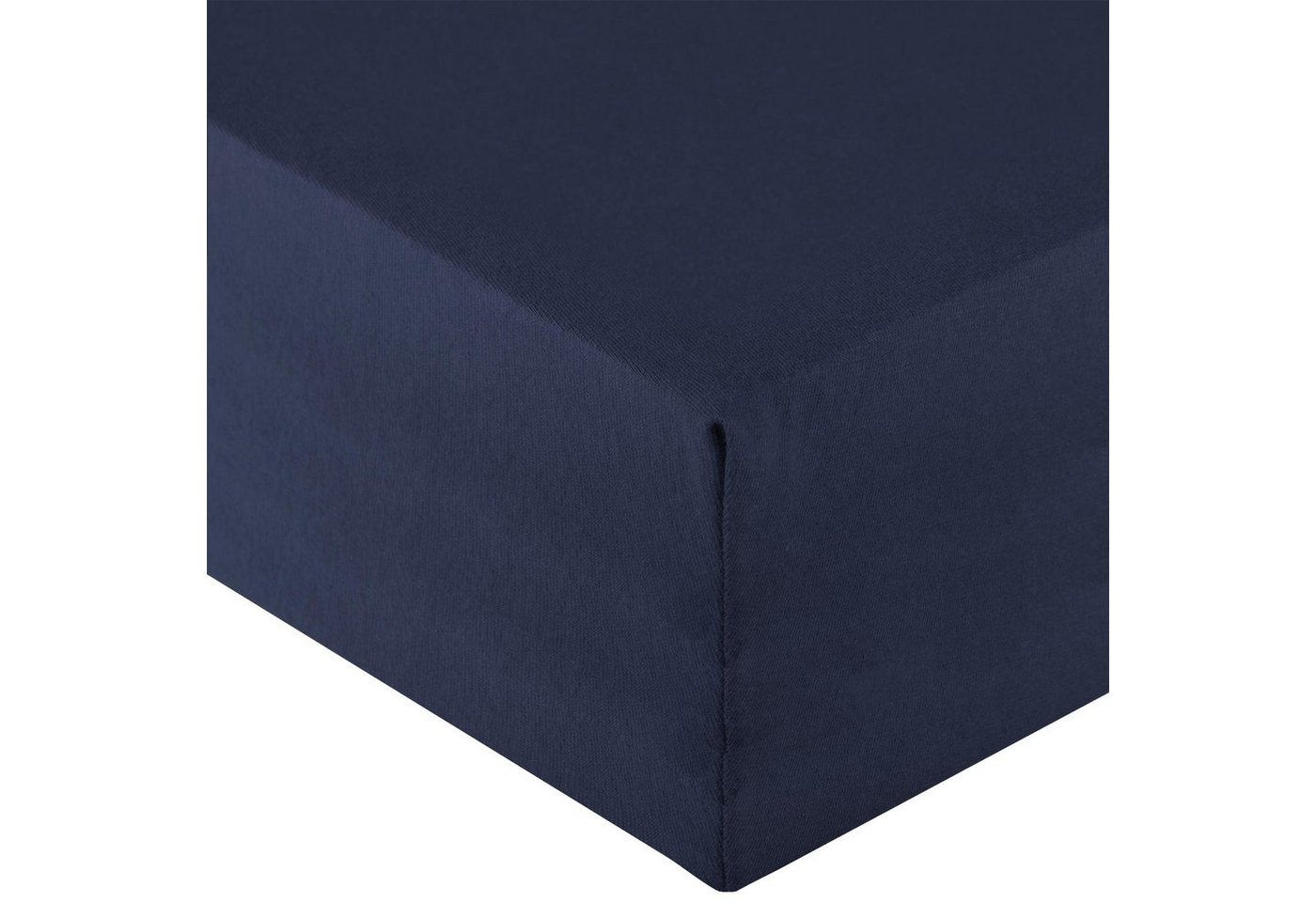 aqua-textil Spannbettlaken Royal Spannbetttuch Elastan 2erSet 90x200-100x220cm dunkelblau, Baumwolle, (2 Stück), bügelfrei,dauerelastisch und weich,extrem feine Fasern von aqua-textil