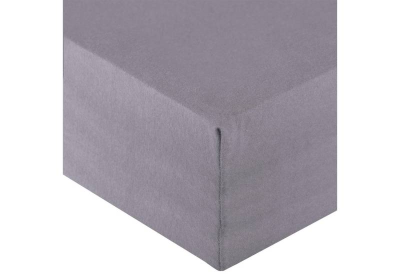 aqua-textil Spannbettlaken Royal Spannbetttuch Elastan 120x200-130x220cm dunkelgrau, Baumwolle, (1 Stück), bügelfrei,dauerelastisch und weich,extrem feine Fasern von aqua-textil