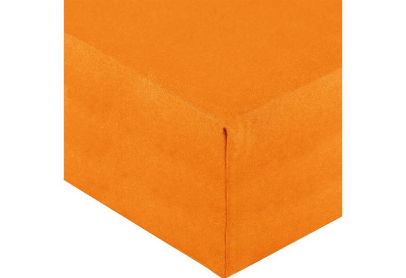 aqua-textil Spannbettlaken Royal Spannbetttuch Elastan rund ca. 245cm orange, Baumwolle, (1 Stück), bügelfrei,dauerelastisch und weich,extrem feine Fasern von aqua-textil
