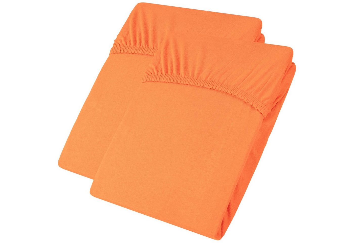 Spannbettlaken Viana Topper Laken Jersey 2erSet 140x200-160x200cm orange, aqua-textil, Baumwolle, (2 Stück), bügelfrei,formstabil und dauerelastisch,geringe Pillingbildung von aqua-textil