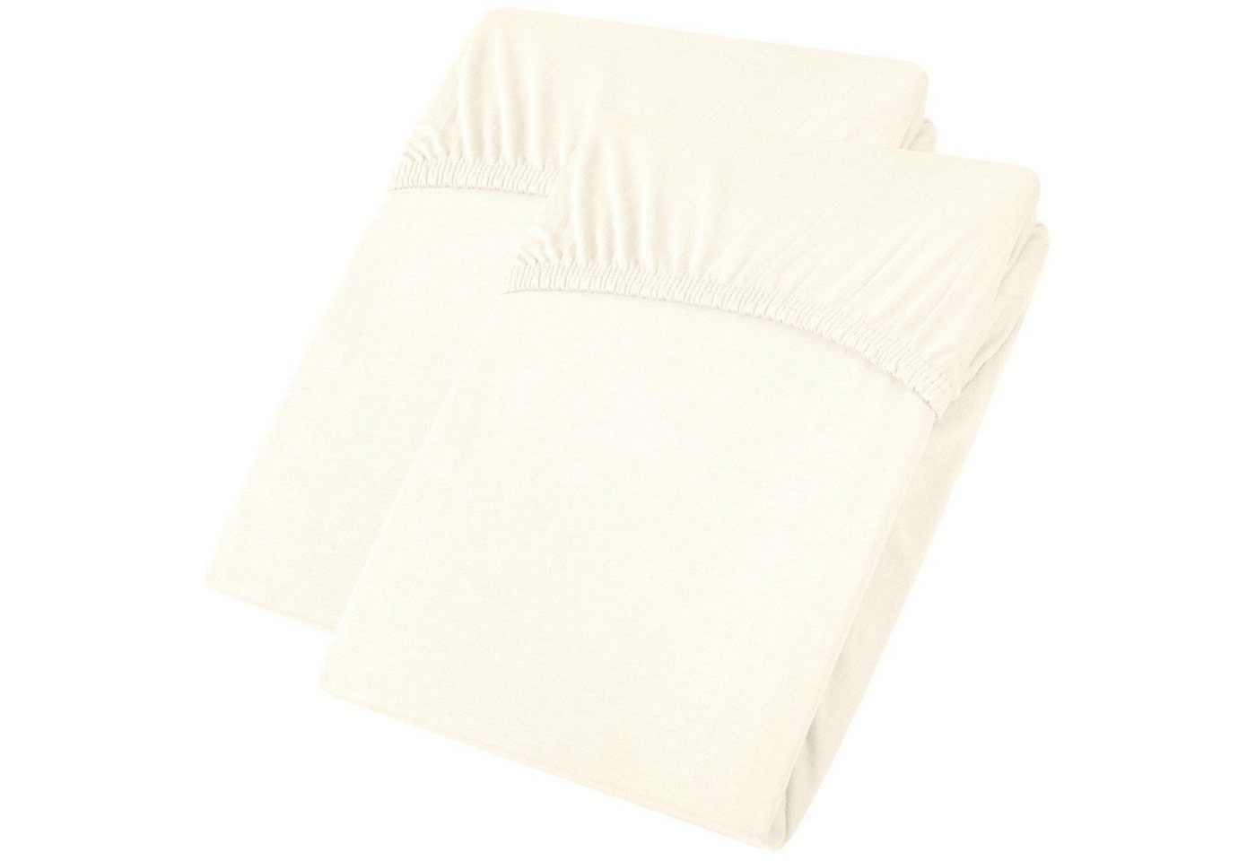 aqua-textil Spannbettlaken Viana Spannbetttuch Jersey 2erSet 140x200-160x200cm weiß, Baumwolle, (2 Stück), bügelfrei,faltenfreier Sitz,formstabil und dauerelastisch von aqua-textil