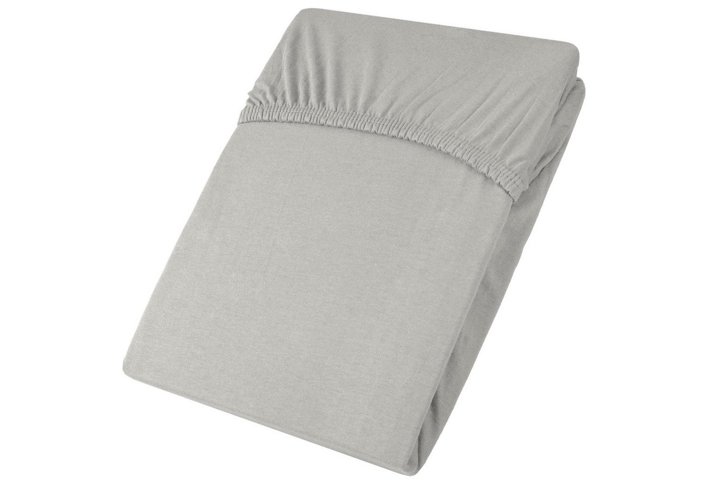 aqua-textil Spannbettlaken Viana Spannbetttuch Jersey 90x200-100x200cm grau, Baumwolle, (1 Stück), bügelfrei,faltenfreier Sitz,formstabil und dauerelastisch von aqua-textil