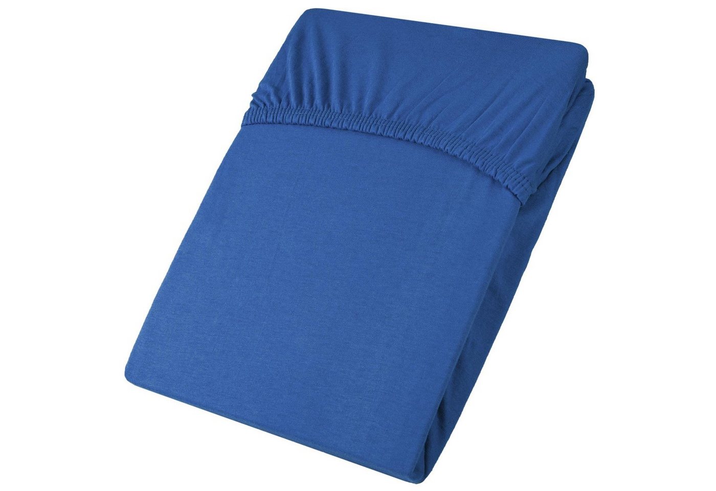 aqua-textil Spannbettlaken Viana Spannbetttuch Jersey 90x200-100x200cm royalblau, Baumwolle, (1 Stück), bügelfrei,faltenfreier Sitz,formstabil und dauerelastisch von aqua-textil