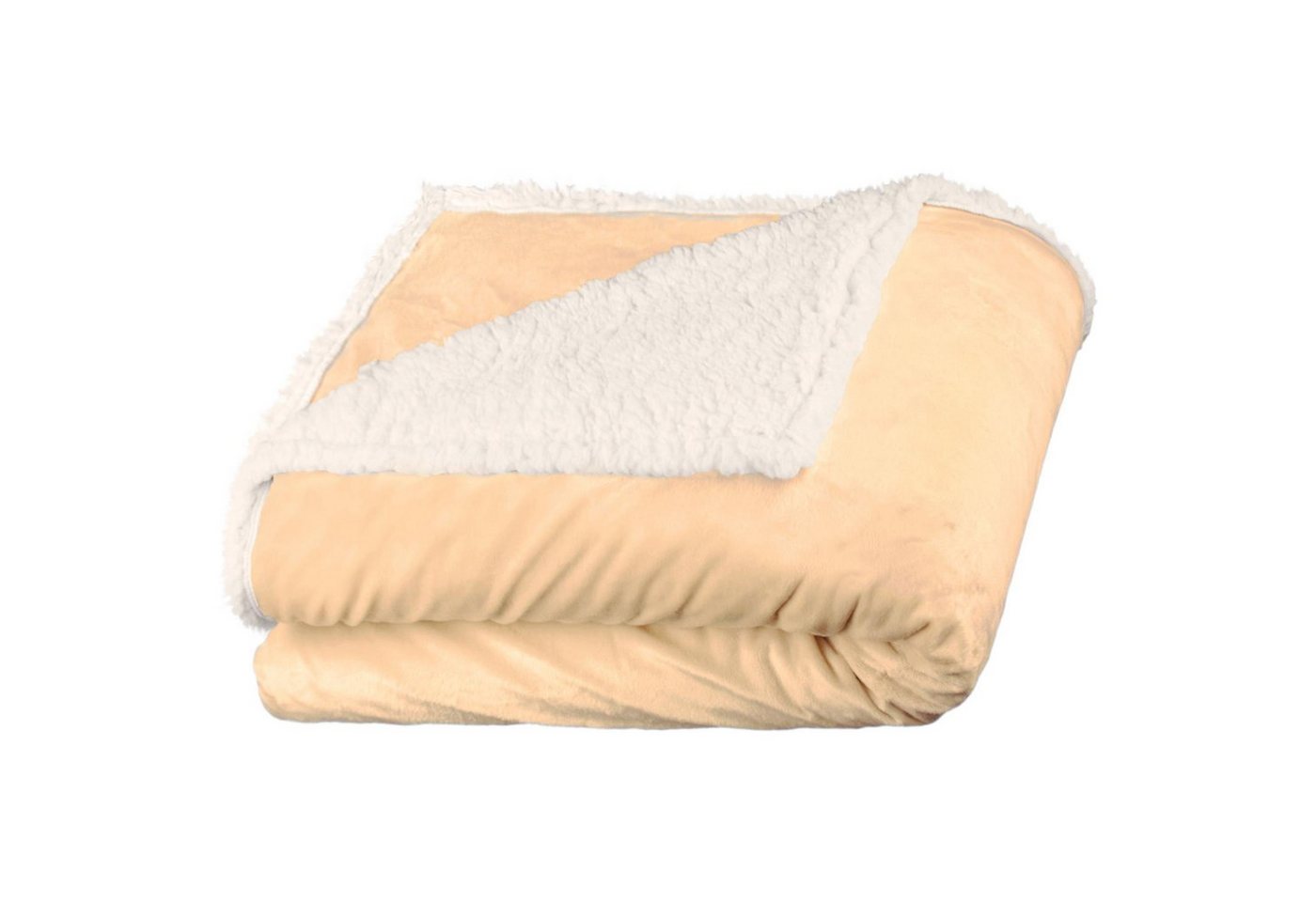 Wohndecke Arctic Kuscheldecke Sofadecke warm Nicki Felloptik 150x200cm beige, aqua-textil, bügelfrei,flauschig,kuschelweich,mollig warm,warm,effektvoll von aqua-textil