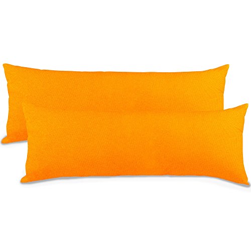 aqua-textil Classic Line Kissenbezug 2er-Set 40 x 145 cm orange Baumwolle Seitenschläferkissen Bezug Reißverschluss von aqua-textil