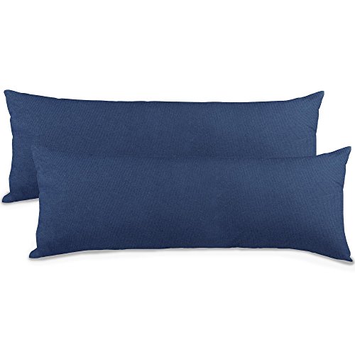 aqua-textil Classic Line Kissenbezug 2er-Set 40 x 145 cm dunkel blau Baumwolle Seitenschläferkissen Bezug Kissenhülle, Kopfkissenüberzug, Pillowcase, Bettkissen, Kopfkissenbezug, Reißverschluss von aqua-textil