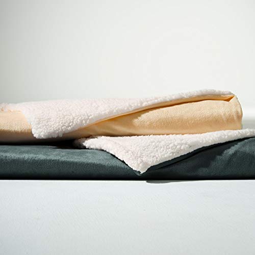 aqua-textil Arctic Bettwäsche 135 x 200 cm 4teilig Lammfell Optik Bettbezug Nicki Fleece Bezug mit Reißverschluss grau von aqua-textil
