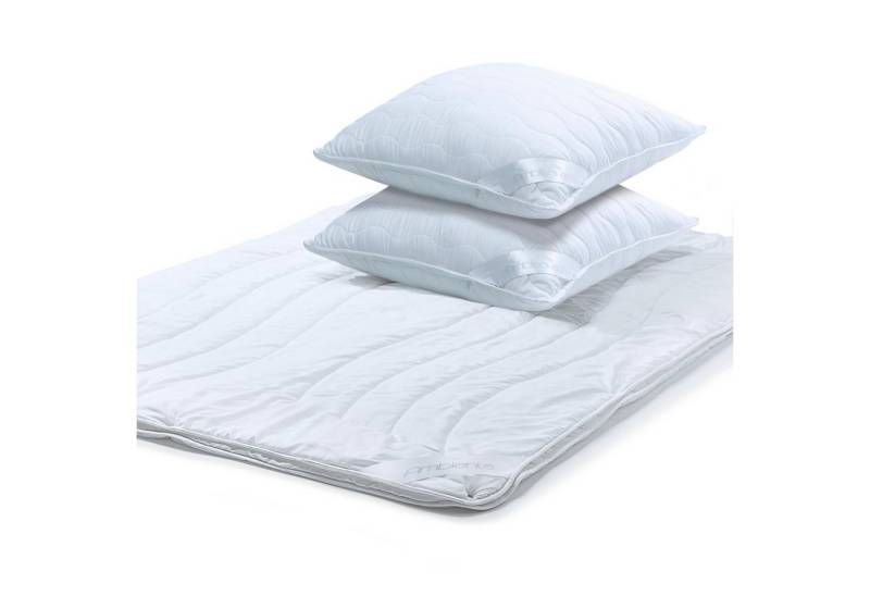 aqua-textil Bettdecke, Kopfkissen + Topper Ambiente Mikrofaser 4 Jahr. Steppdecke 1x200x200cm +Kissen 2x80x80cm von aqua-textil