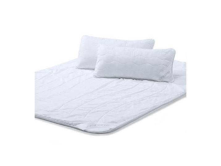 aqua-textil Bettdecke, Kopfkissen + Topper Ambiente Mikrofaser Sommer Leicht Decke 1x220x260cm +Kissen 2x80x80cm, weiß, 3 St., Ambiente von aqua-textil