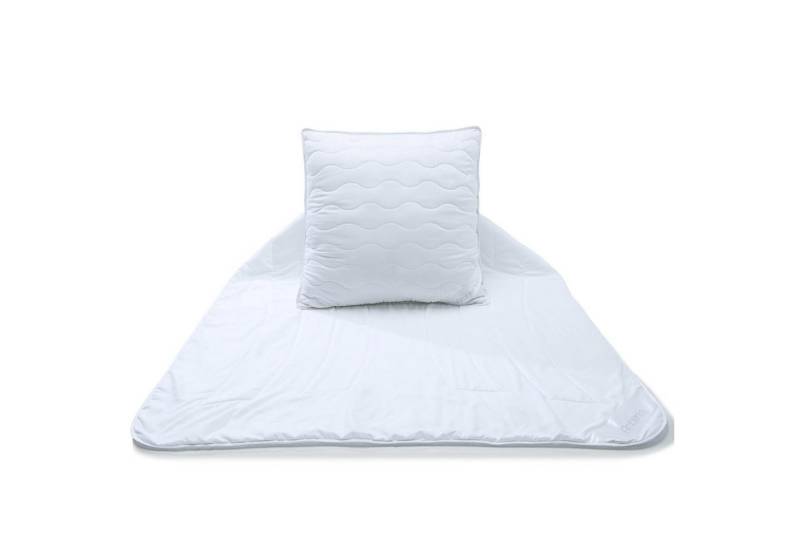 aqua-textil Bettdecke, Kopfkissen + Topper Ambiente Mikrofaser Sommer Steppdecke 1x140x200cm +Kissen 1x80x80cm von aqua-textil